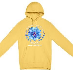 Daisy In November We Wear Blue For Diabetes Awareness Gift Premium Pullover Hoodie