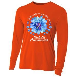 Daisy In November We Wear Blue For Diabetes Awareness Gift Cooling Performance Long Sleeve Crew