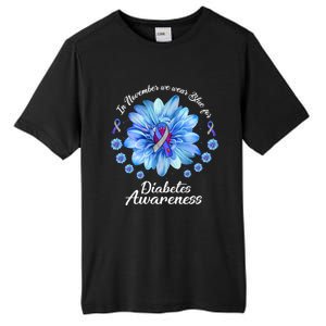 Daisy In November We Wear Blue For Diabetes Awareness Gift Tall Fusion ChromaSoft Performance T-Shirt