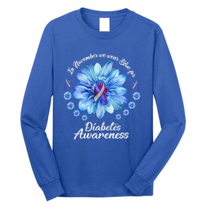 Daisy In November We Wear Blue For Diabetes Awareness Gift Long Sleeve Shirt