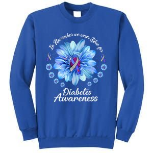 Daisy In November We Wear Blue For Diabetes Awareness Gift Sweatshirt