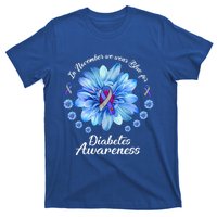 Daisy In November We Wear Blue For Diabetes Awareness Gift T-Shirt