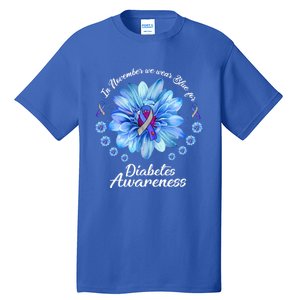 Daisy In November We Wear Blue For Diabetes Awareness Gift Tall T-Shirt