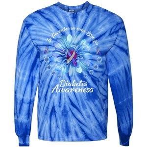 Daisy In November We Wear Blue For Diabetes Awareness Gift Tie-Dye Long Sleeve Shirt