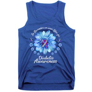 Daisy In November We Wear Blue For Diabetes Awareness Gift Tank Top