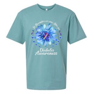 Daisy In November We Wear Blue For Diabetes Awareness Gift Sueded Cloud Jersey T-Shirt