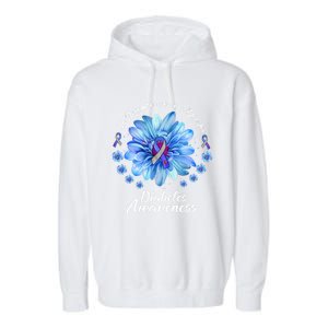 Daisy In November We Wear Blue For Diabetes Awareness Gift Garment-Dyed Fleece Hoodie