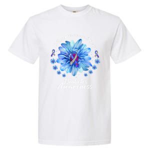 Daisy In November We Wear Blue For Diabetes Awareness Gift Garment-Dyed Heavyweight T-Shirt