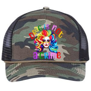 Drag Is Not A Crime Fabulous Drag Queen Lgbtq Equality Pride Retro Rope Trucker Hat Cap