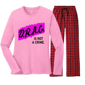 Drag Is Not A Crime, Drag Queen Women's Long Sleeve Flannel Pajama Set 