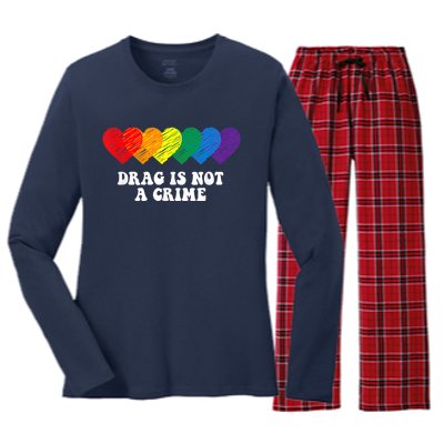 Drag Is Not A Crime LGBT Women's Long Sleeve Flannel Pajama Set 