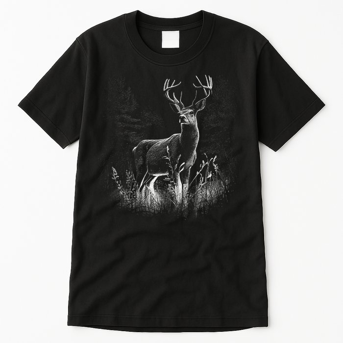 Deer In Nature Realistic Tall T-Shirt