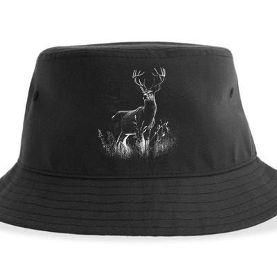 Deer In Nature Realistic Sustainable Bucket Hat