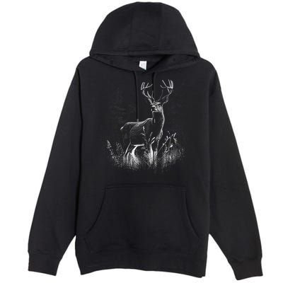 Deer In Nature Realistic Premium Pullover Hoodie