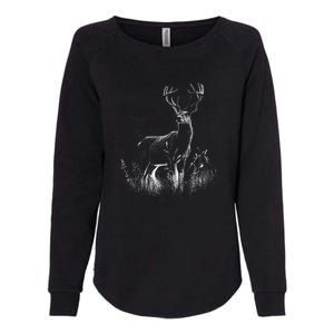 Deer In Nature Realistic Womens California Wash Sweatshirt