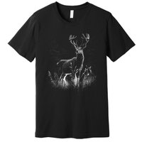 Deer In Nature Realistic Premium T-Shirt