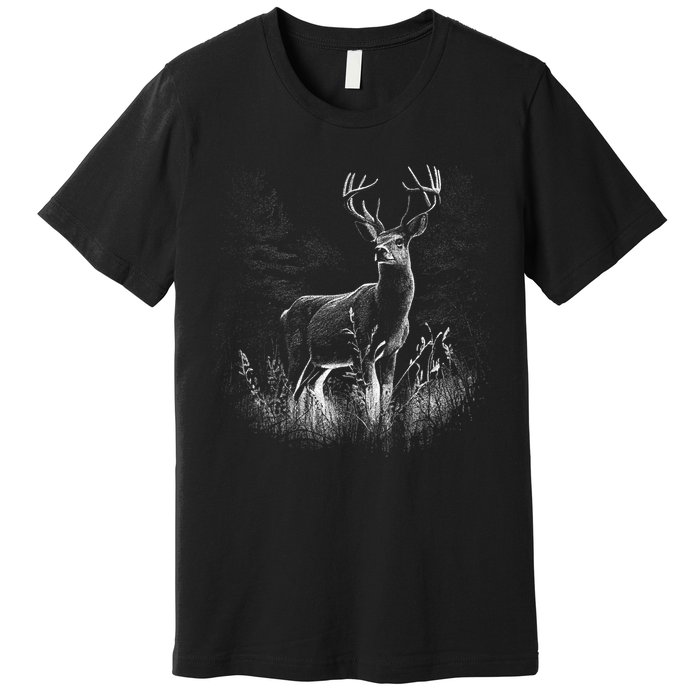 Deer In Nature Realistic Premium T-Shirt