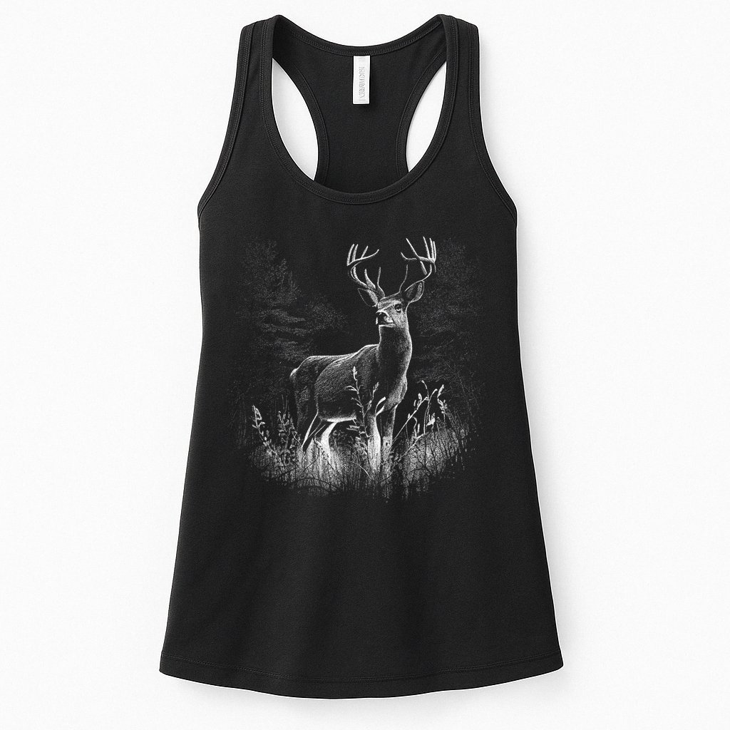 Deer In Nature Realistic Womens Tank Top