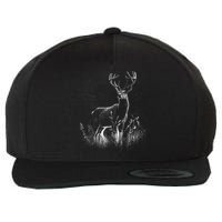 Deer In Nature Realistic Wool Snapback Cap
