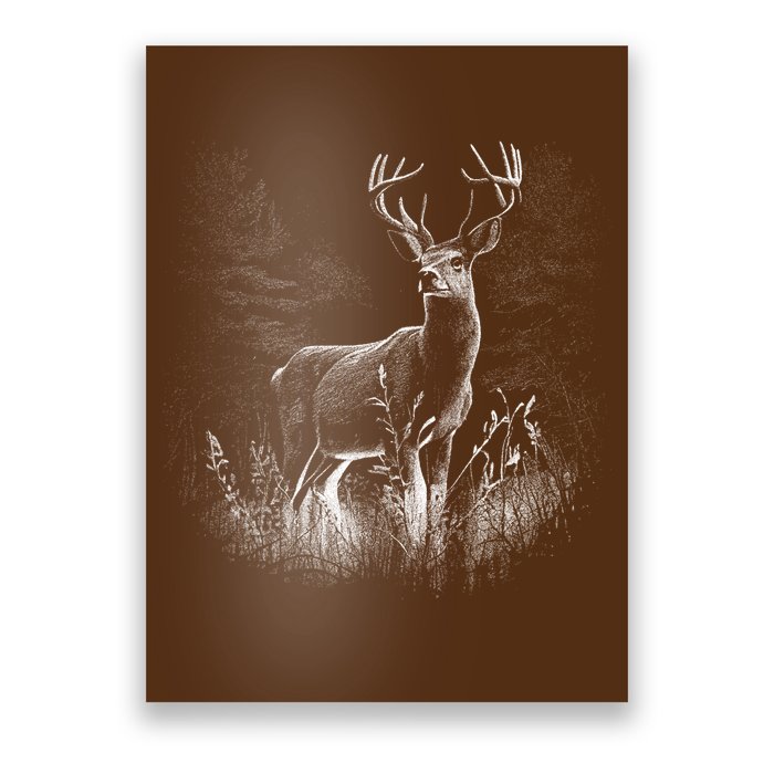 Deer In Nature Realistic Poster