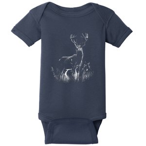 Deer In Nature Realistic Baby Bodysuit