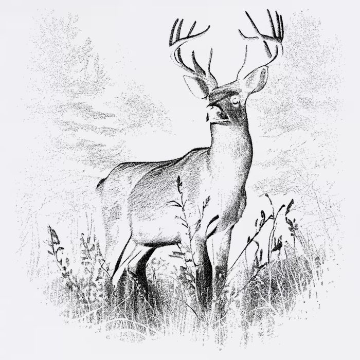 Deer In Nature Realistic Garment-Dyed Sweatshirt