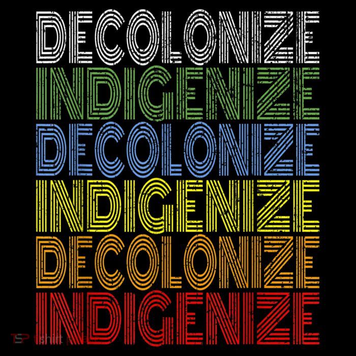 DECOLONIZE INDIGENIZE Native American Education Gift Premium T-Shirt