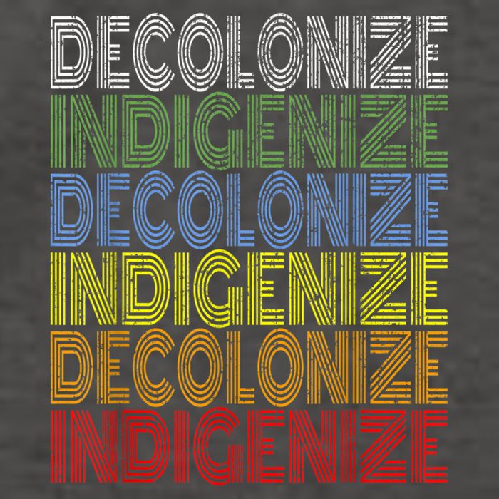 DECOLONIZE INDIGENIZE Native American Education Gift Vector Backpack