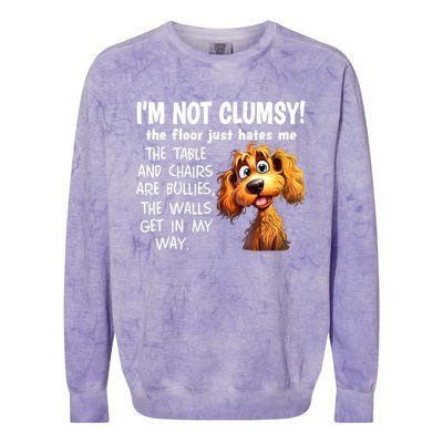 Dogs IM Not Clumsy The Floor Just Hates Me The Table Colorblast Crewneck Sweatshirt