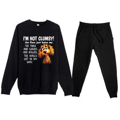 Dogs IM Not Clumsy The Floor Just Hates Me The Table Premium Crewneck Sweatsuit Set