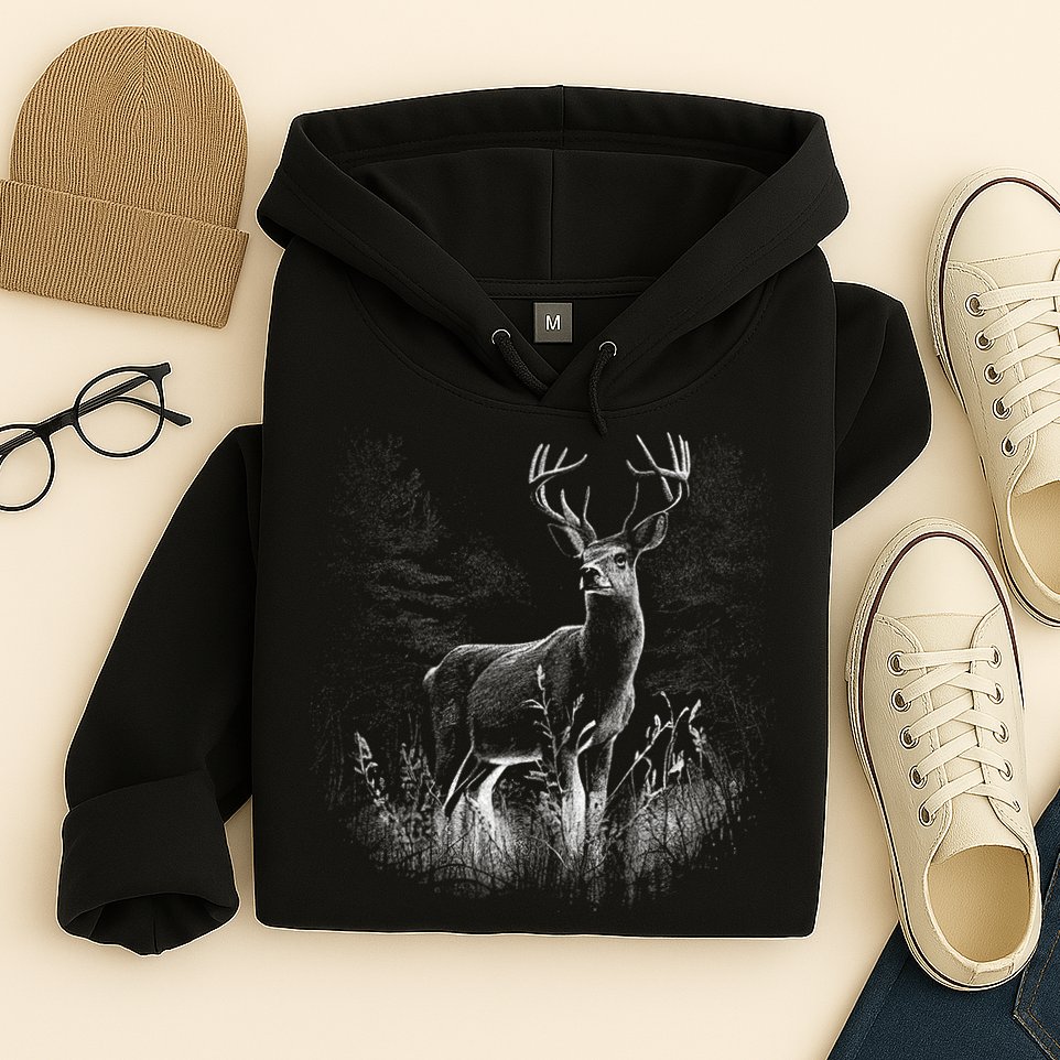 Deer In Nature Realistic Hoodie