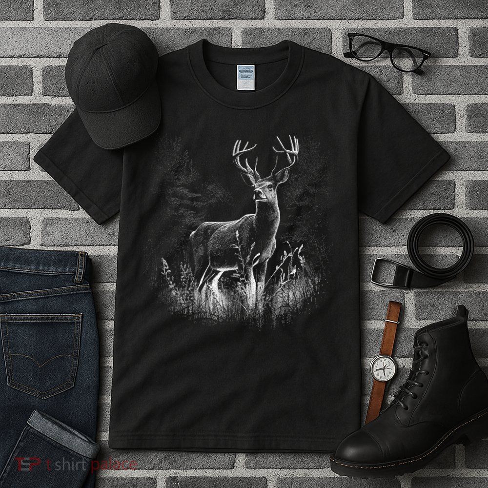 Deer In Nature Realistic Tall T-Shirt