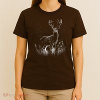 Deer In Nature Realistic T-Shirt