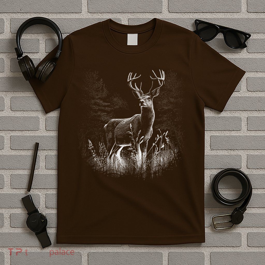 Deer In Nature Realistic T-Shirt