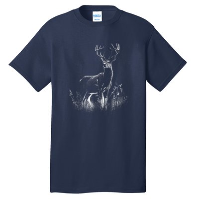 Deer In Nature Realistic Tall T-Shirt