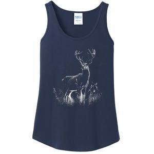 Deer In Nature Realistic Ladies Essential Tank