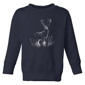 Deer In Nature Realistic Toddler Sweatshirt