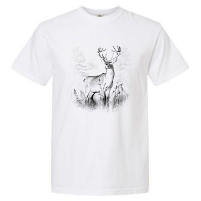 Deer In Nature Realistic Garment-Dyed Heavyweight T-Shirt