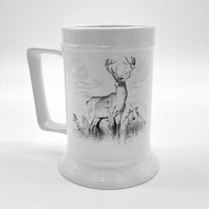 Deer In Nature Realistic Beer Stein