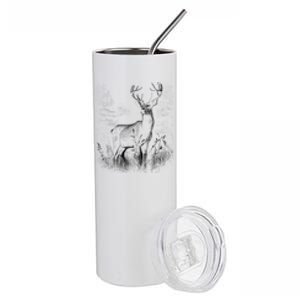 Deer In Nature Realistic Stainless Steel Tumbler