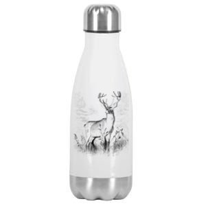 Deer In Nature Realistic Stainless Steel Insulated Water Bottle