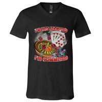 Driptoosoft IM Not Addicted IM Committed New V-Neck T-Shirt