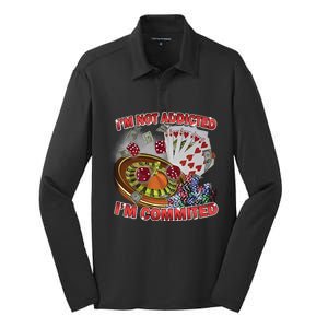 Driptoosoft IM Not Addicted IM Committed New Silk Touch Performance Long Sleeve Polo