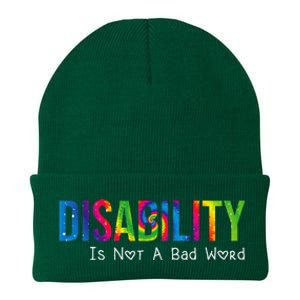 Disability Is Not A Bad Word Disability Pride Month Tie Dye Knit Cap Winter Beanie