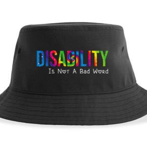 Disability Is Not A Bad Word Disability Pride Month Tie Dye Sustainable Bucket Hat