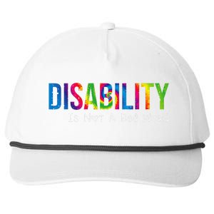 Disability Is Not A Bad Word Disability Pride Month Tie Dye Snapback Five-Panel Rope Hat