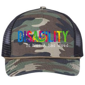 Disability Is Not A Bad Word Disability Pride Month Tie Dye Retro Rope Trucker Hat Cap