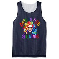 Drag Is Not A Crime Fabulous Drag Queen LGBTQ Mesh Reversible Basketball Jersey Tank