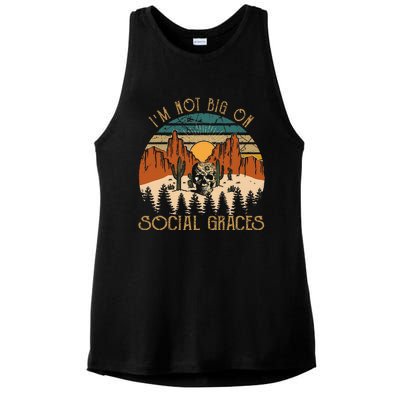 Design IM Not Big On Social Graces Love Country Music Ladies PosiCharge Tri-Blend Wicking Tank