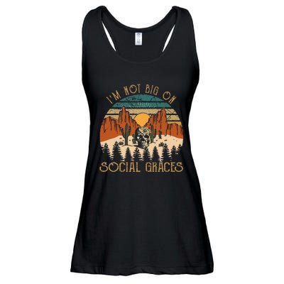 Design IM Not Big On Social Graces Love Country Music Ladies Essential Flowy Tank